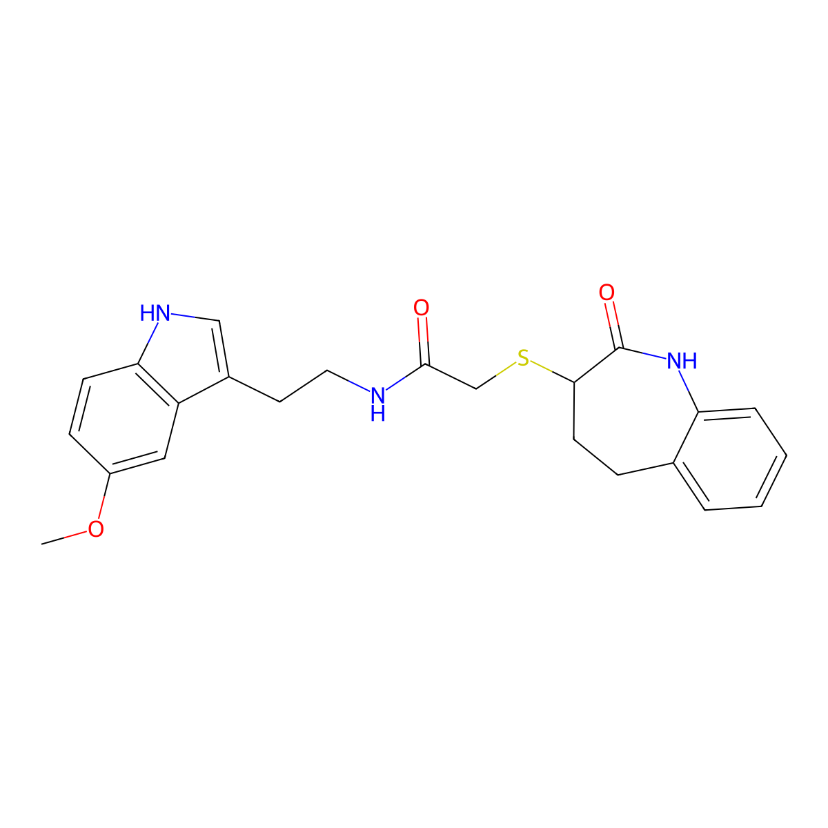 2-[(2-hydroxy-4,5-dihydro-3H-1-benzazepin-3-yl)sulfanyl]-N-[2-(5-methoxy-1H-indol-3-yl)ethyl]acetamide molecular structure, CAS 1010870-24-2