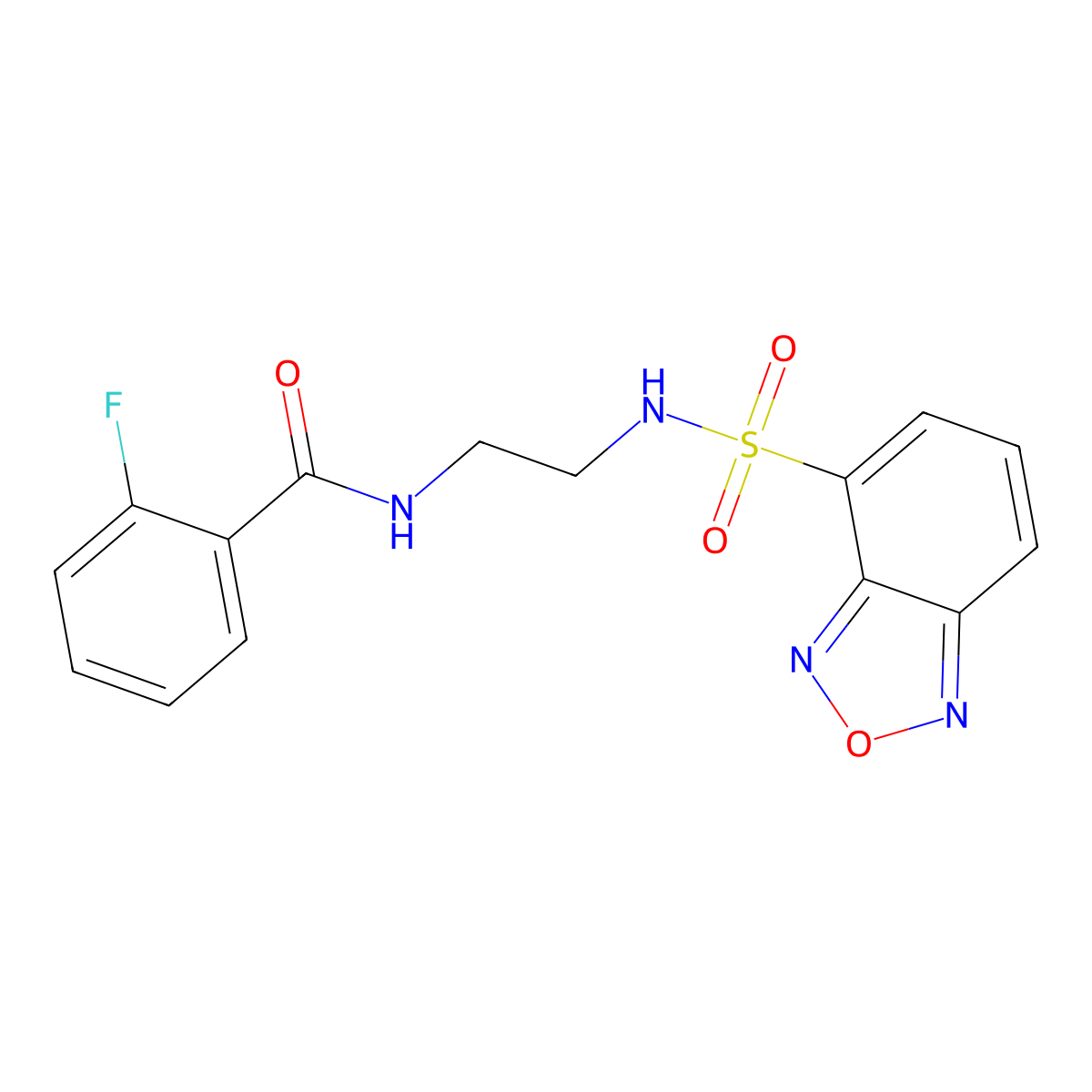 N-{2-[(2,1,3-benzoxadiazol-4-ylsulfonyl)amino]ethyl}-2-fluorobenzamide molecular structure, CAS 1010870-42-4