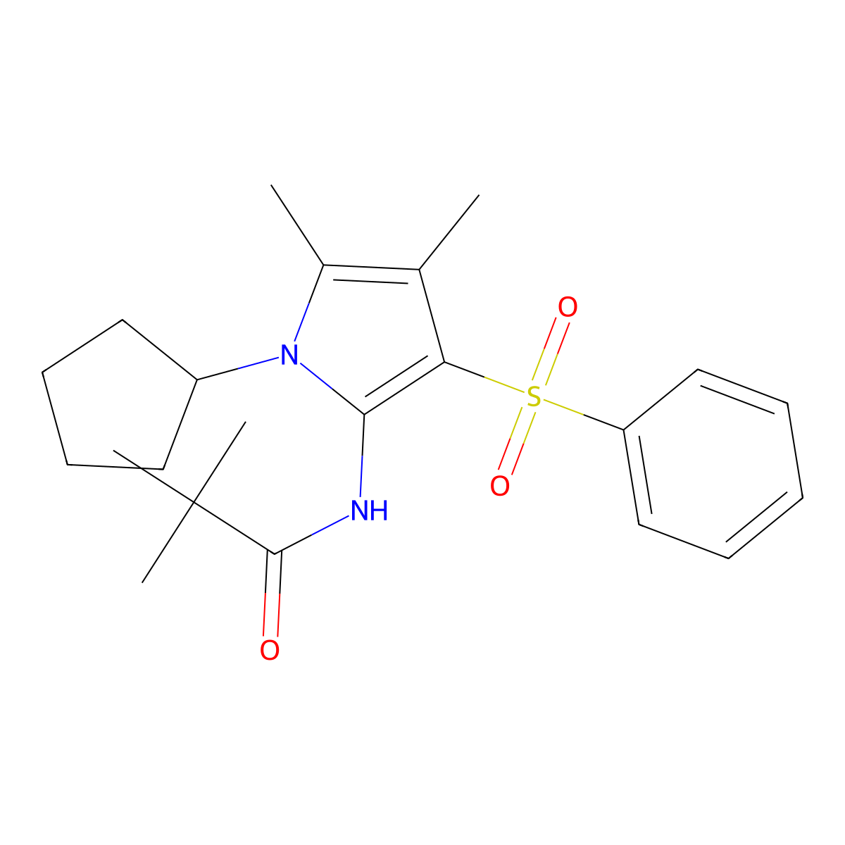 N-[1-cyclopentyl-4,5-dimethyl-3-(phenylsulfonyl)-1H-pyrrol-2-yl]-2,2-dimethylpropanamide molecular structure, CAS 1010870-74-2