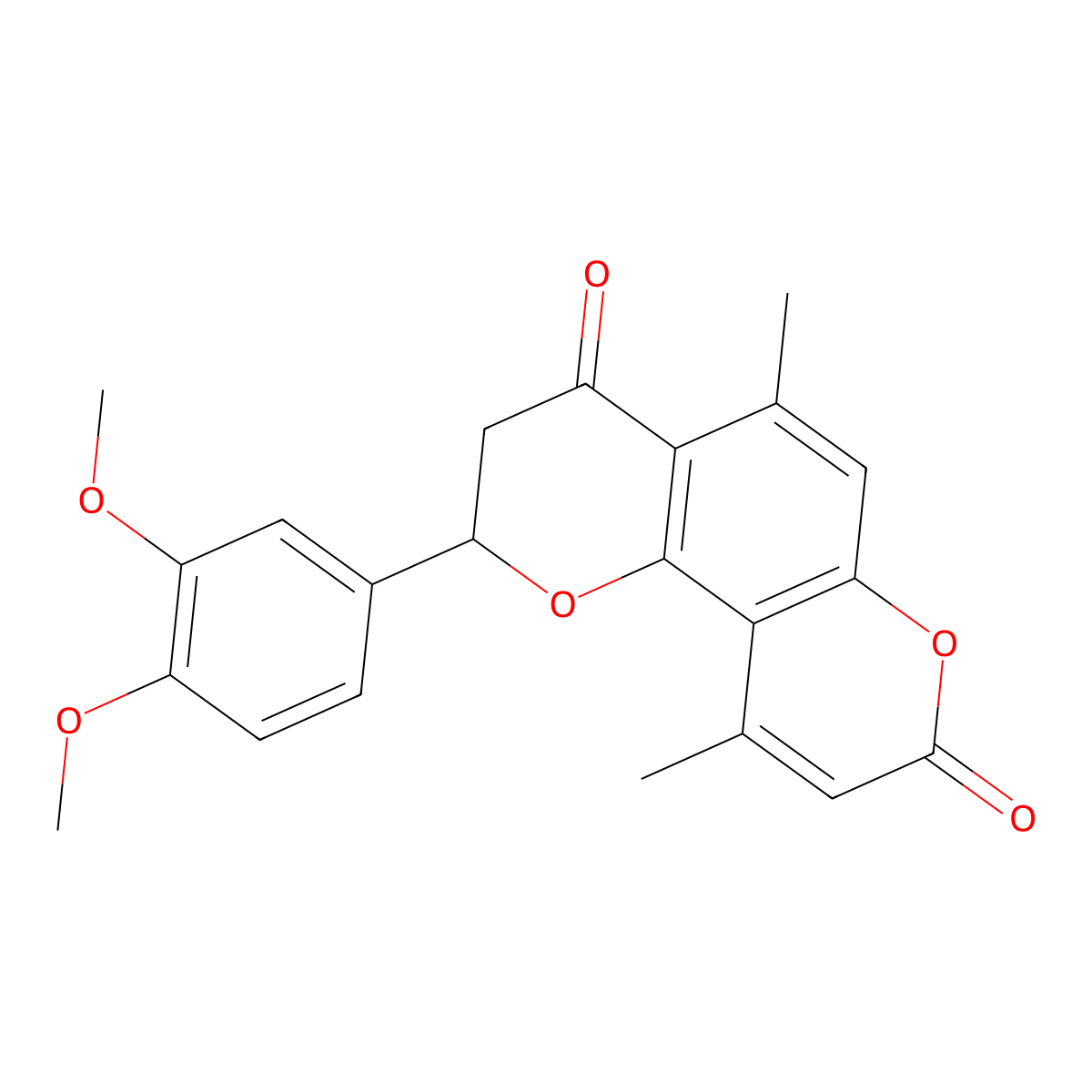 2-(3,4-dimethoxyphenyl)-5,10-dimethyl-2,3-dihydro-4H,8H-pyrano[2,3-f]chromene-4,8-dione molecular structure, CAS 1010871-11-0