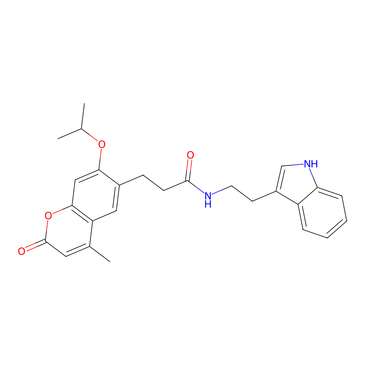 N-[2-(1H-indol-3-yl)ethyl]-3-[4-methyl-2-oxo-7-(propan-2-yloxy)-2H-chromen-6-yl]propanamide molecular structure, CAS 1010871-13-2