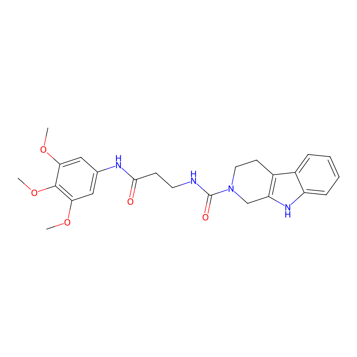 N-{3-oxo-3-[(3,4,5-trimethoxyphenyl)amino]propyl}-1,3,4,9-tetrahydro-2H-beta-carboline-2-carboxamide molecular structure, CAS 1010871-15-4
