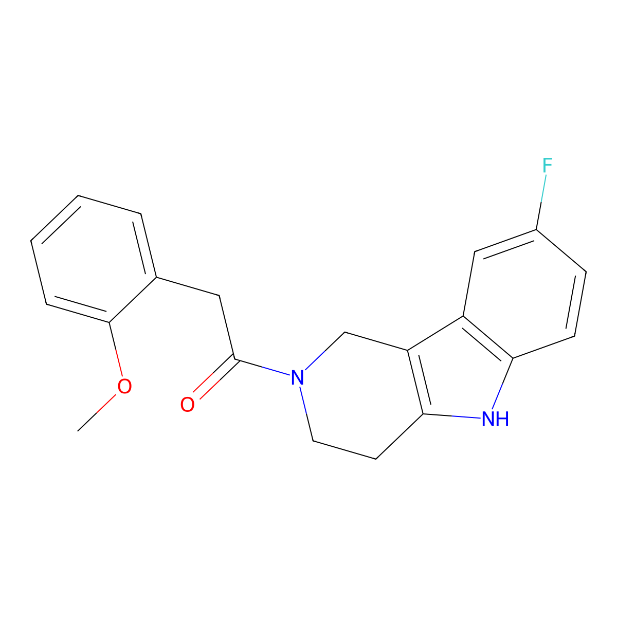 1-(8-fluoro-1,3,4,5-tetrahydro-2H-pyrido[4,3-b]indol-2-yl)-2-(2-methoxyphenyl)ethanone molecular structure, CAS 1010871-16-5
