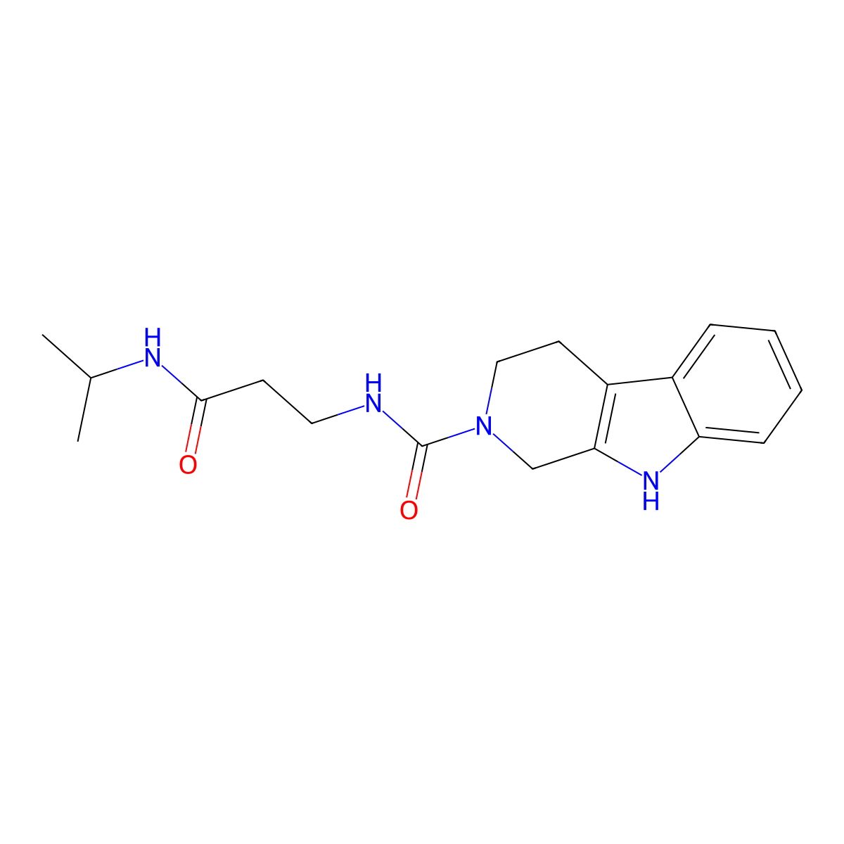N-[3-oxo-3-(propan-2-ylamino)propyl]-1,3,4,9-tetrahydro-2H-beta-carboline-2-carboxamide molecular structure, CAS 1010871-17-6