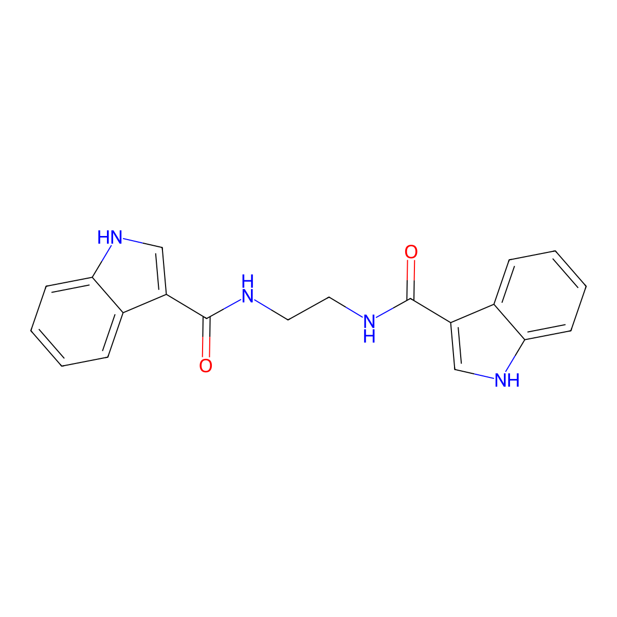 N,N'-ethane-1,2-diylbis(1H-indole-3-carboxamide) molecular structure, CAS 1010871-23-4