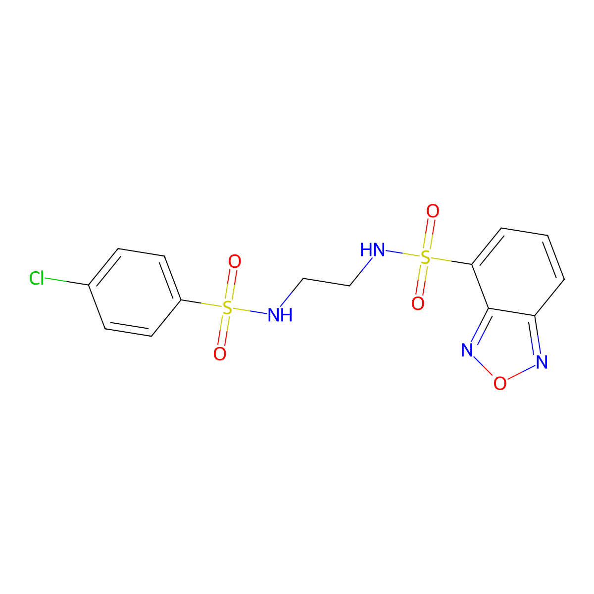 N-(2-{[(4-chlorophenyl)sulfonyl]amino}ethyl)-2,1,3-benzoxadiazole-4-sulfonamide molecular structure, CAS 1010871-24-5