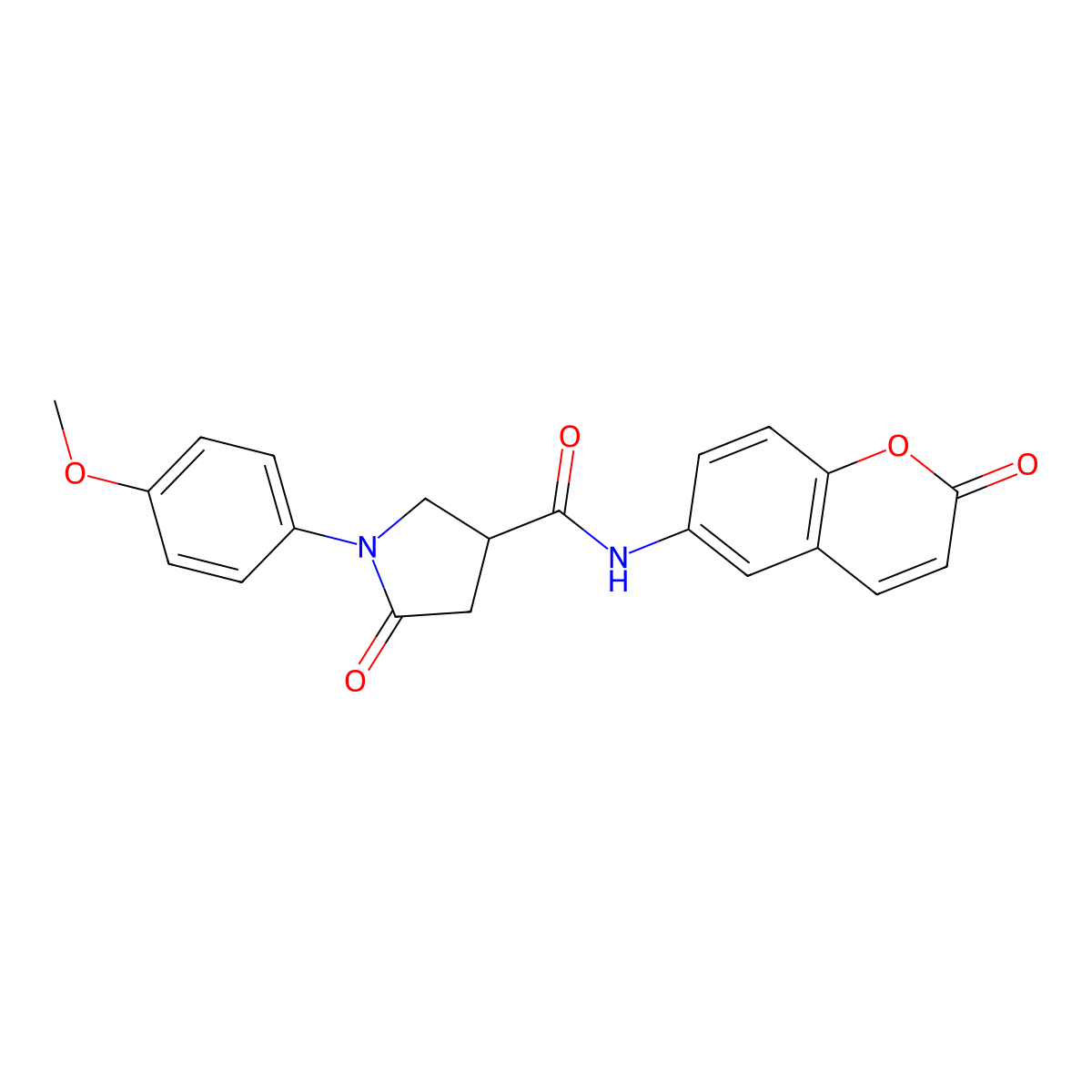 1-(4-methoxyphenyl)-5-oxo-N-(2-oxo-2H-chromen-6-yl)pyrrolidine-3-carboxamide molecular structure, CAS 1010871-26-7
