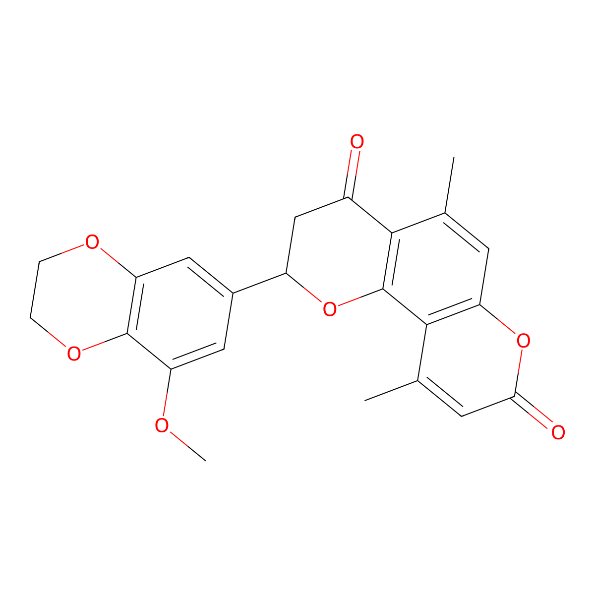 2-(8-methoxy-2,3-dihydro-1,4-benzodioxin-6-yl)-5,10-dimethyl-2,3-dihydro-4H,8H-pyrano[2,3-f]chromene-4,8-dione molecular structure, CAS 1010871-34-7