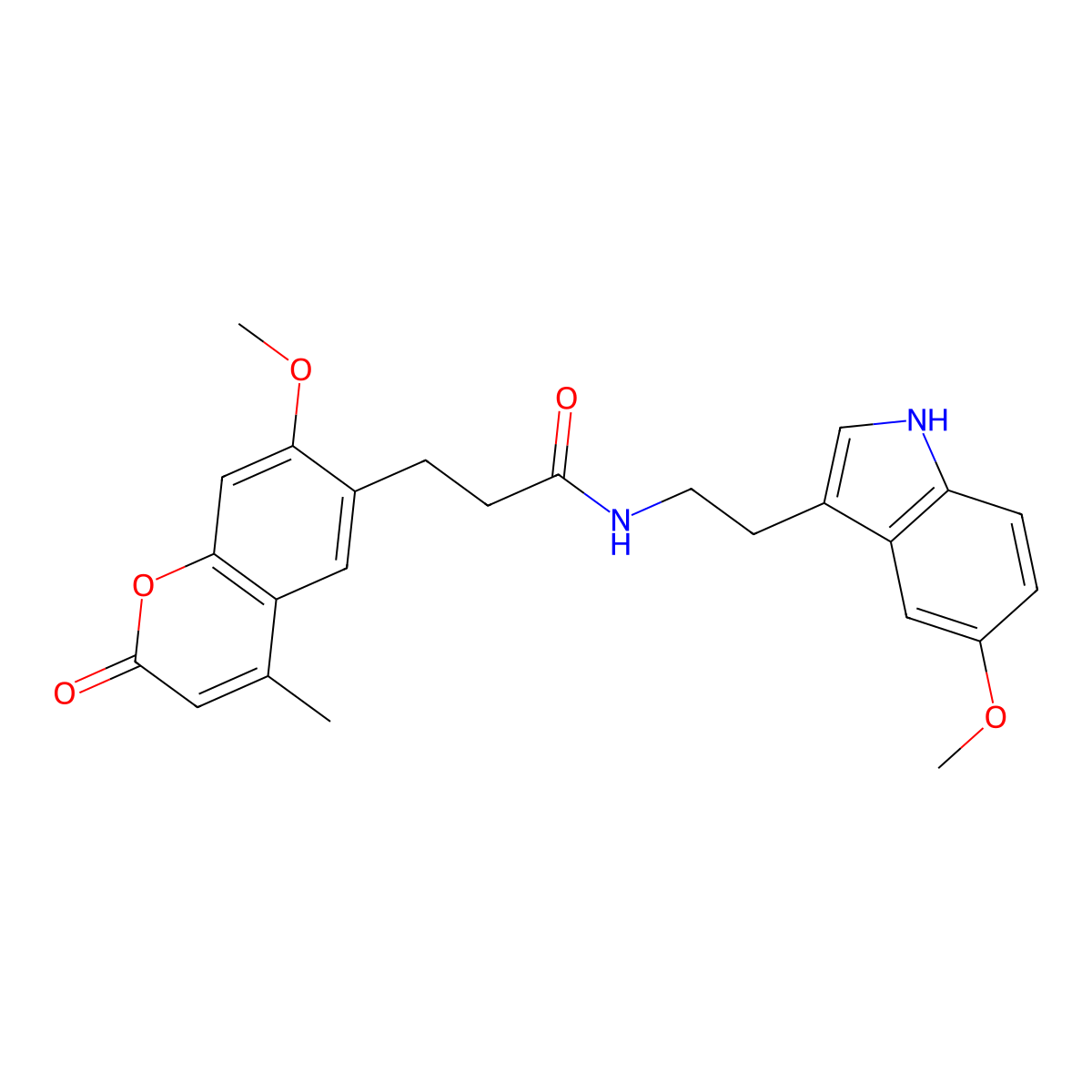 N-(2-(5-methoxy-1H-indol-3-yl)ethyl)-3-(7-methoxy-4-methyl-2-oxo-2H-chromen-6-yl)propanamide molecular structure, CAS 1010871-37-0