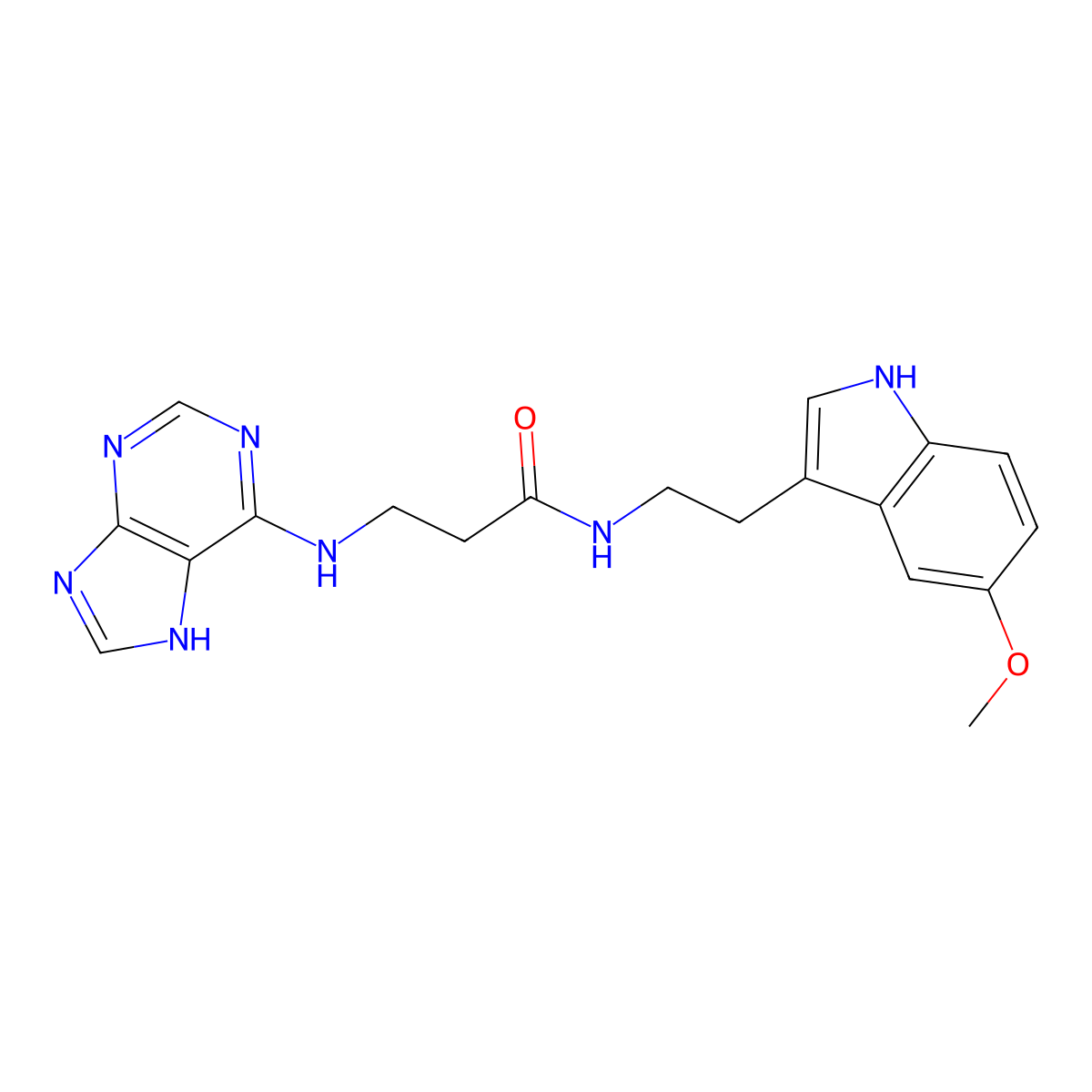 N-[2-(5-methoxy-1H-indol-3-yl)ethyl]-N~3~-9H-purin-6-yl-beta-alaninamide molecular structure, CAS 1010871-58-5