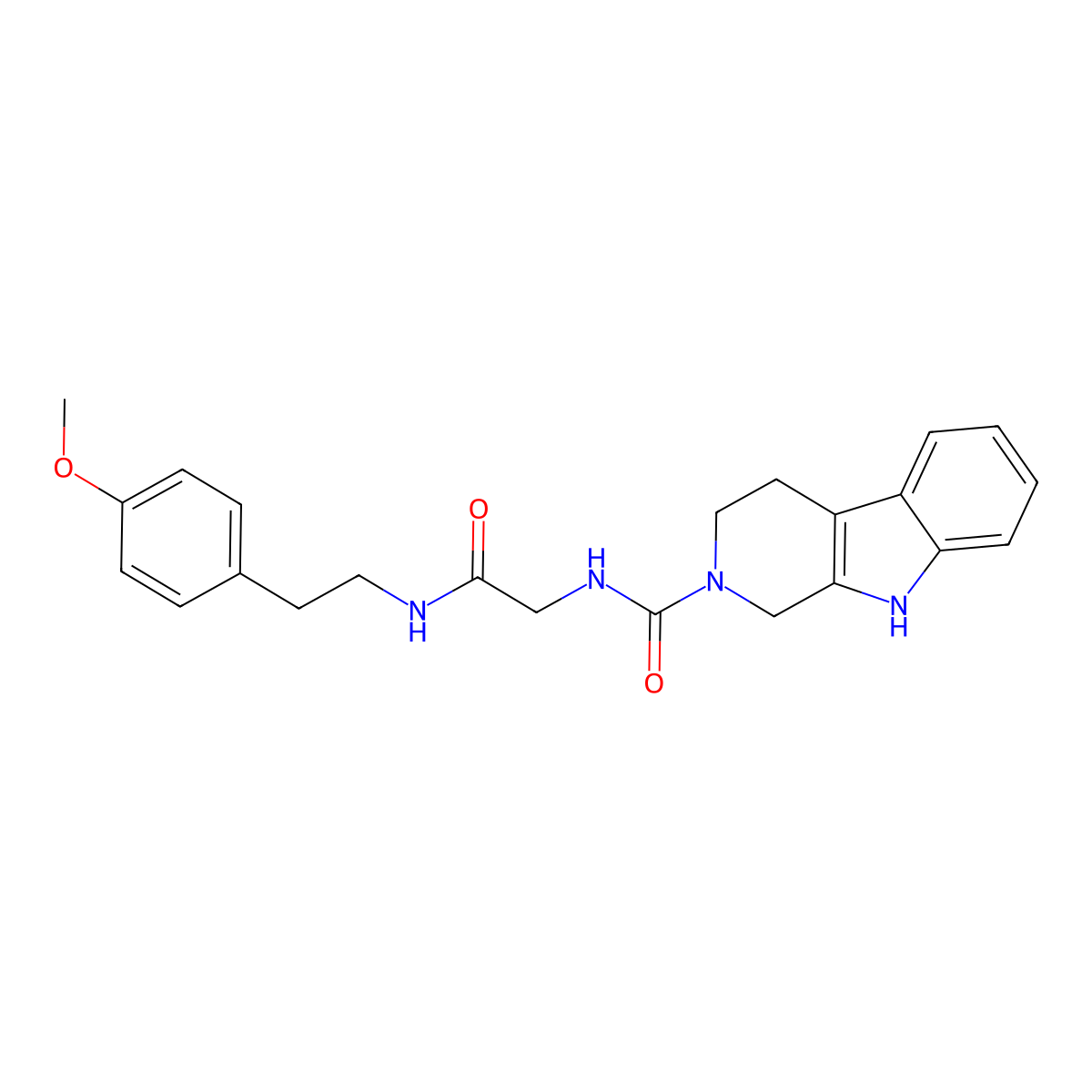 N-(2-{[2-(4-methoxyphenyl)ethyl]amino}-2-oxoethyl)-1,3,4,9-tetrahydro-2H-beta-carboline-2-carboxamide molecular structure, CAS 1010871-62-1