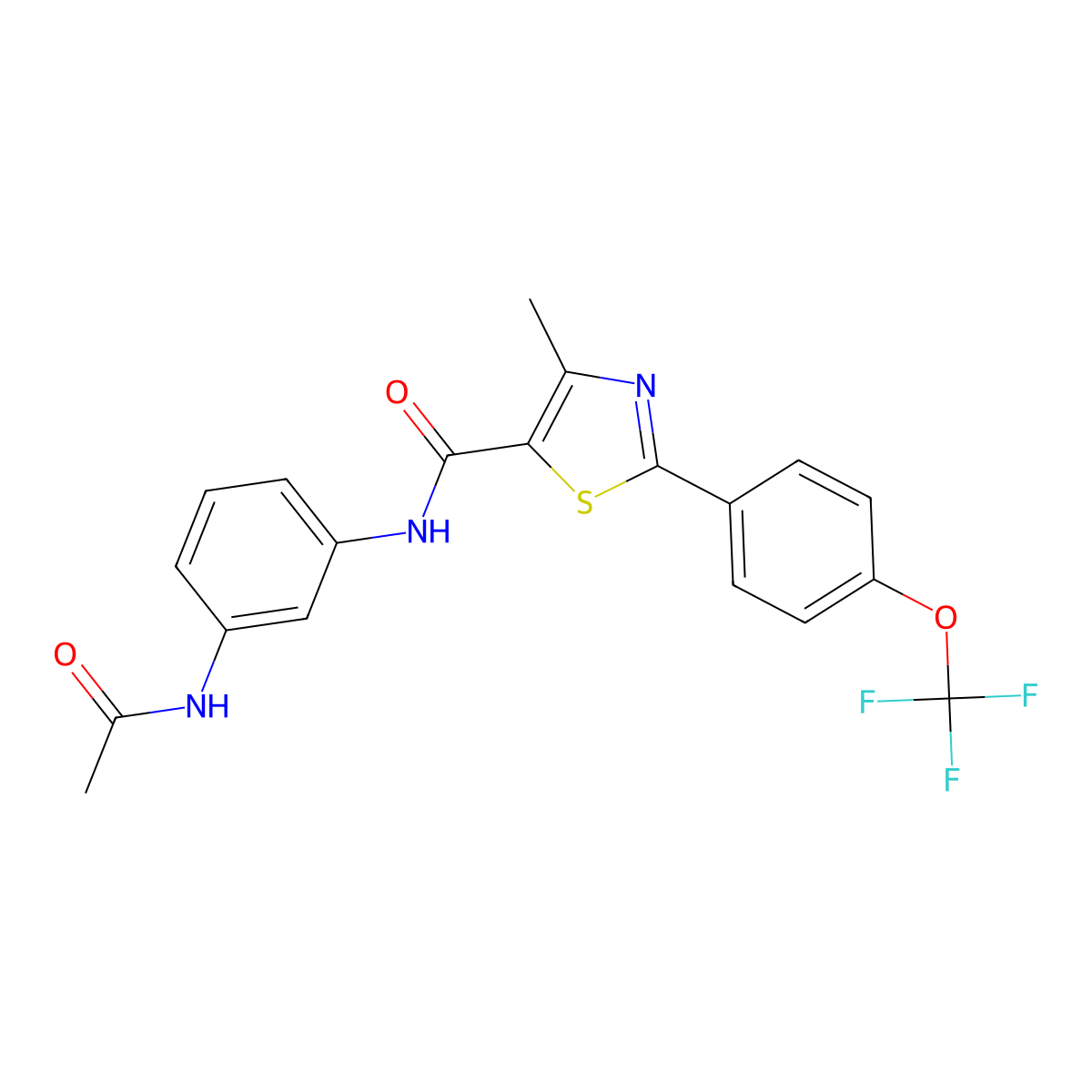N-[3-(acetylamino)phenyl]-4-methyl-2-[4-(trifluoromethoxy)phenyl]-1,3-thiazole-5-carboxamide molecular structure, CAS 1010871-67-6