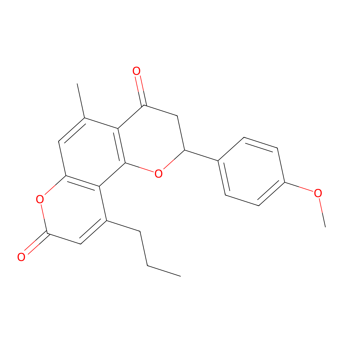 2-(4-methoxyphenyl)-5-methyl-10-propyl-2,3-dihydro-4H,8H-pyrano[2,3-f]chromene-4,8-dione molecular structure, CAS 1010871-69-8