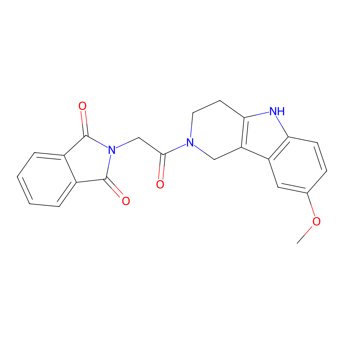 2-[2-(8-methoxy-1,3,4,5-tetrahydro-2H-pyrido[4,3-b]indol-2-yl)-2-oxoethyl]-1H-isoindole-1,3(2H)-dione molecular structure, CAS 1010871-70-1