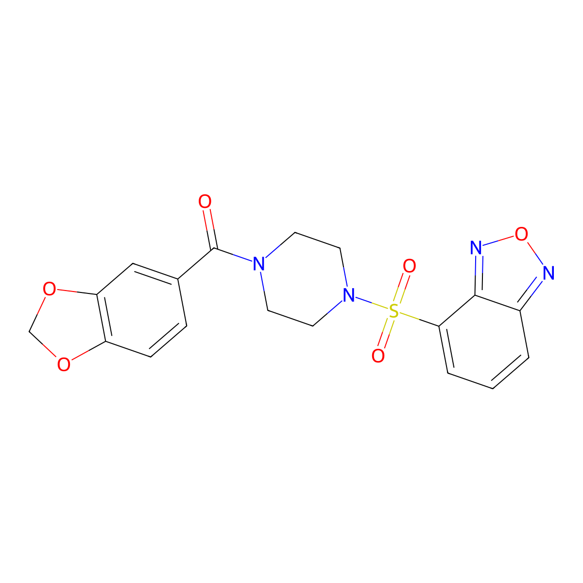1,3-Benzodioxol-5-yl[4-(2,1,3-benzoxadiazol-4-ylsulfonyl)piperazin-1-yl]methanone molecular structure, CAS 1010871-76-7