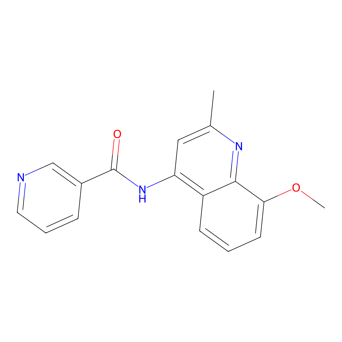 N-(8-methoxy-2-methylquinolin-4-yl)pyridine-3-carboxamide molecular structure, CAS 1010871-94-9