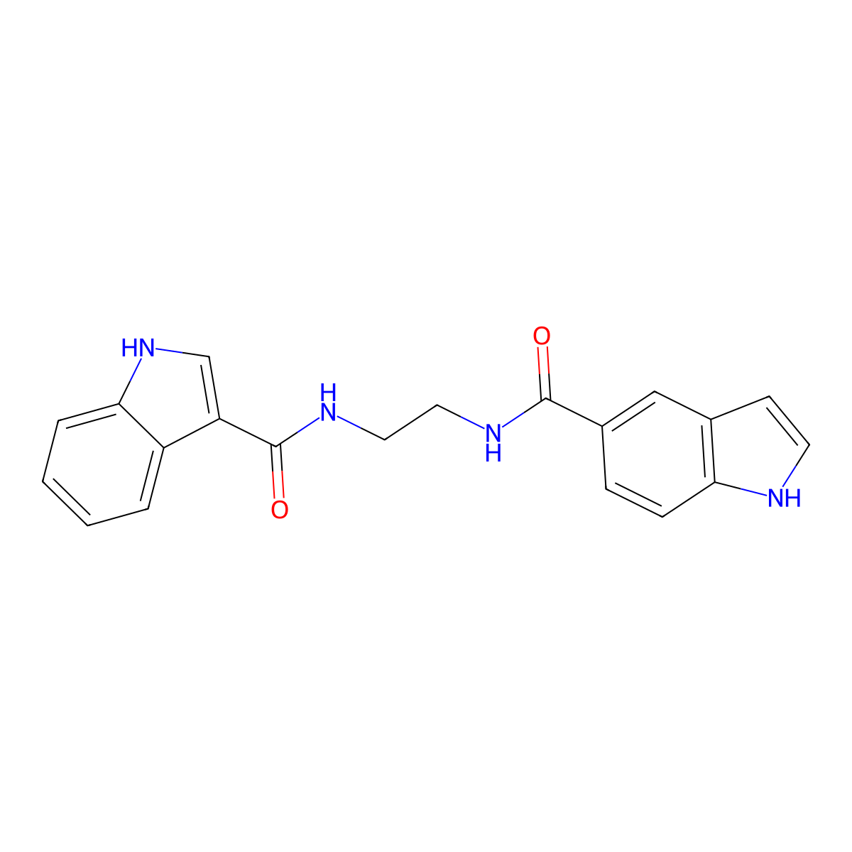 N-{2-[(1H-indol-5-ylcarbonyl)amino]ethyl}-1H-indole-3-carboxamide molecular structure, CAS 1010871-98-3