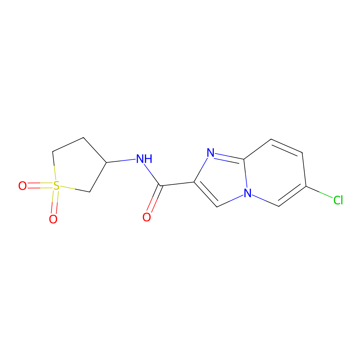 6-chloro-N-(1,1-dioxidotetrahydrothiophen-3-yl)imidazo[1,2-a]pyridine-2-carboxamide molecular structure, CAS 1010871-99-4