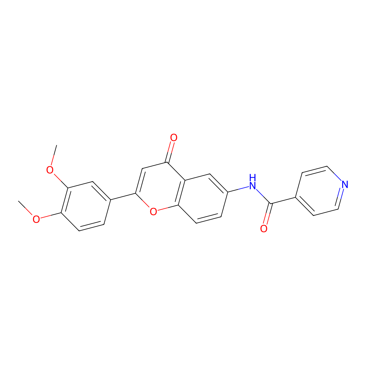 N-[2-(3,4-dimethoxyphenyl)-4-oxo-4H-chromen-6-yl]pyridine-4-carboxamide molecular structure, CAS 1010872-13-5