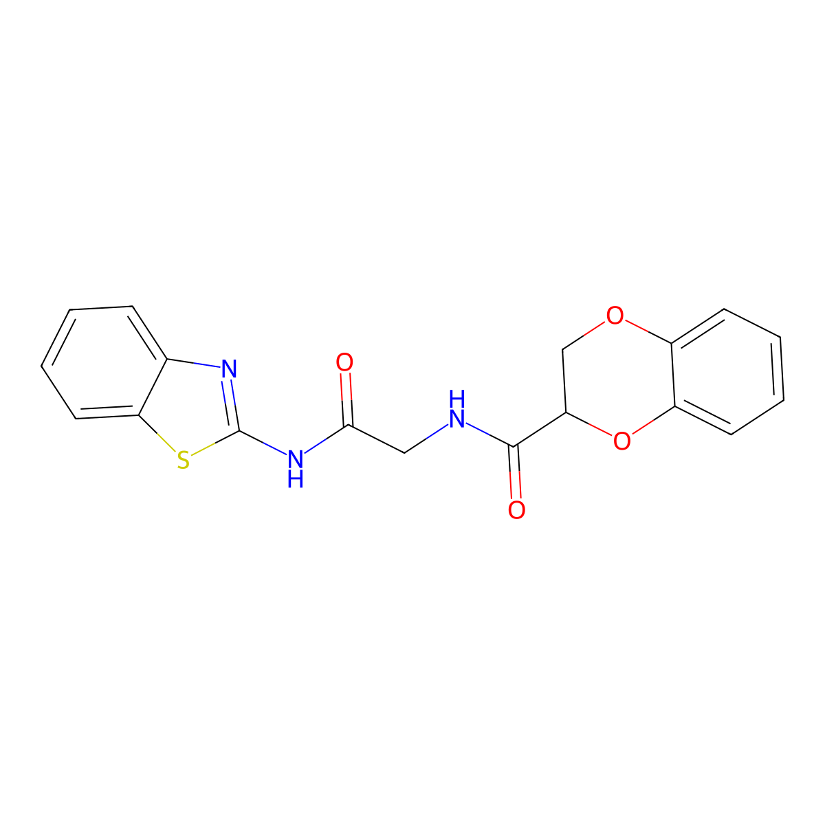 N~2~-[2-(1,3-benzothiazol-2-ylamino)-2-oxoethyl]-2,3-dihydro-1,4-benzodioxine-2-carboxamide molecular structure, CAS 1010872-16-8