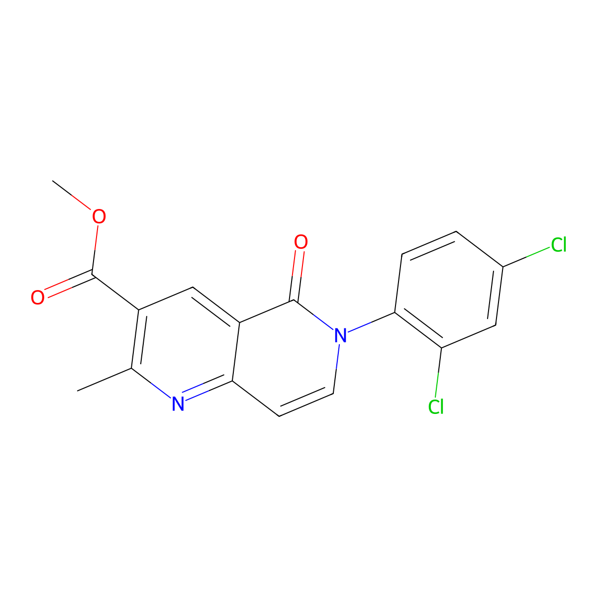 Methyl 6-(2,4-dichlorophenyl)-2-methyl-5-oxo-5,6-dihydro-1,6-naphthyridine-3-carboxylate molecular structure, CAS 1010872-32-8