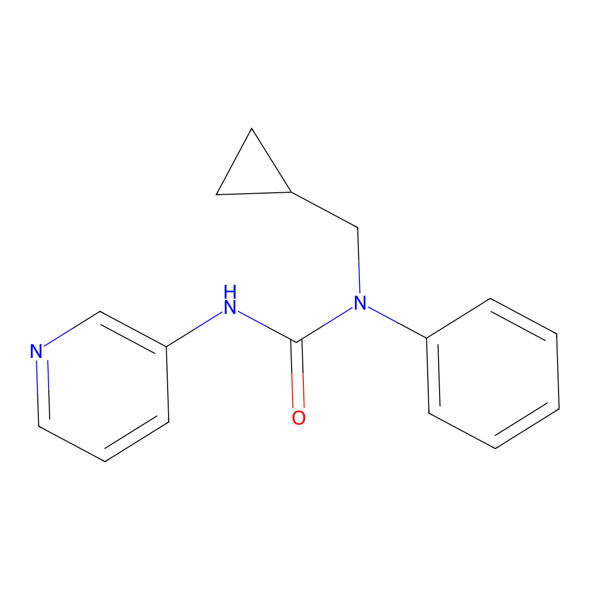 1-(Cyclopropylmethyl)-1-phenyl-3-pyridin-3-ylurea molecular structure, CAS 1010872-33-9