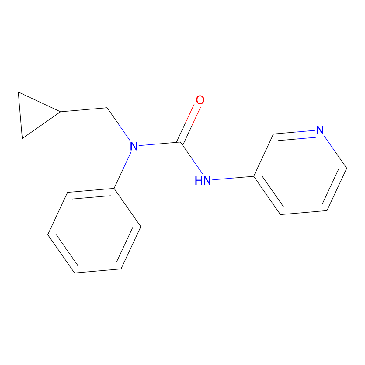 1-(Cyclopropylmethyl)-1-phenyl-3-pyridin-3-ylurea molecular structure, CAS 1010872-33-9