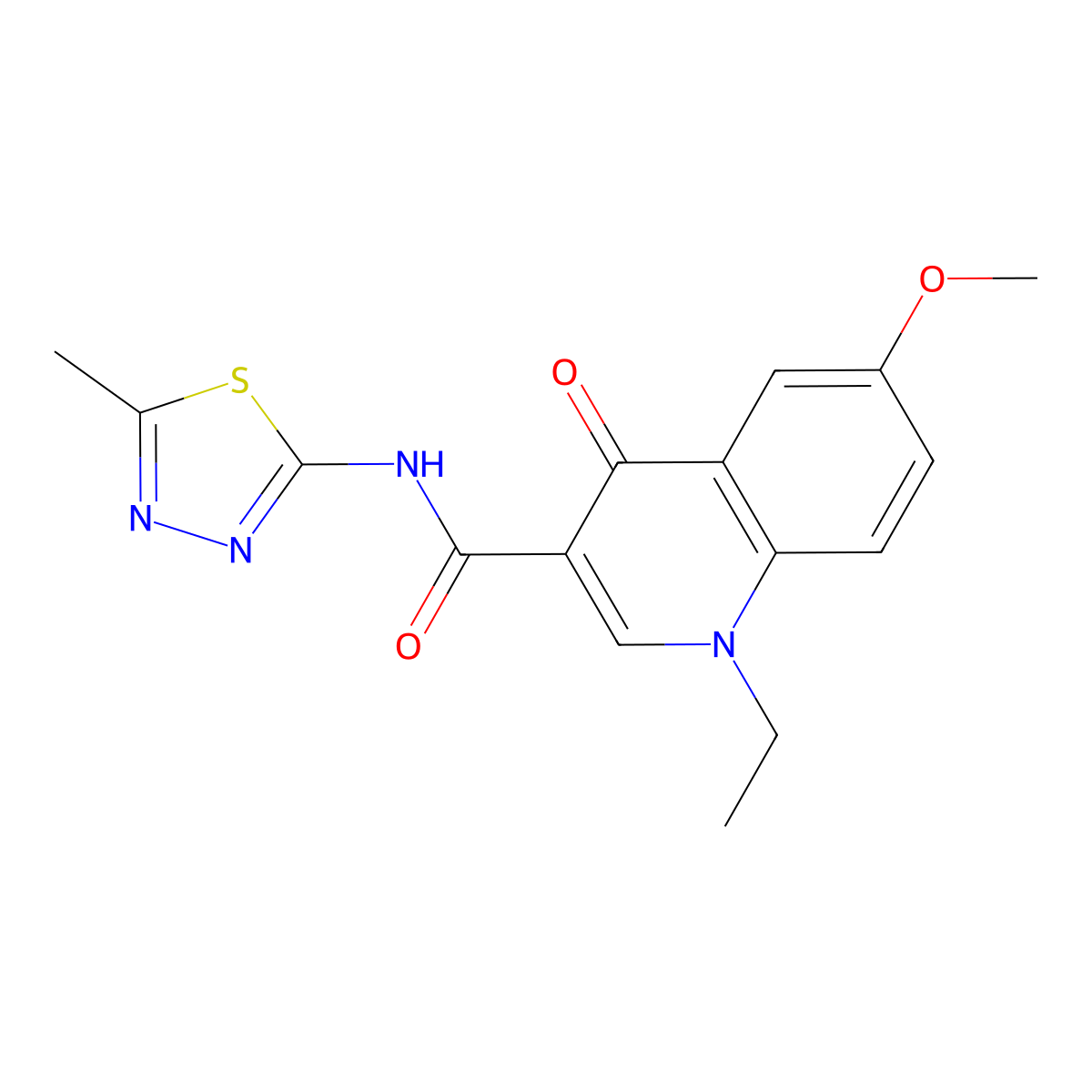 1-ethyl-6-methoxy-N-(5-methyl-1,3,4-thiadiazol-2-yl)-4-oxo-1,4-dihydroquinoline-3-carboxamide molecular structure, CAS 1010872-36-2