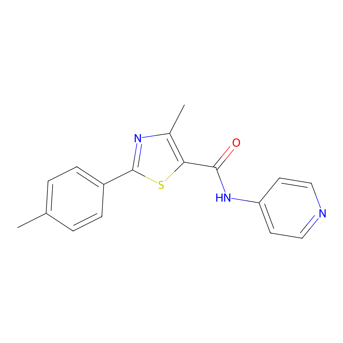 4-methyl-2-(4-methylphenyl)-N-(pyridin-4-yl)-1,3-thiazole-5-carboxamide molecular structure, CAS 1010872-39-5