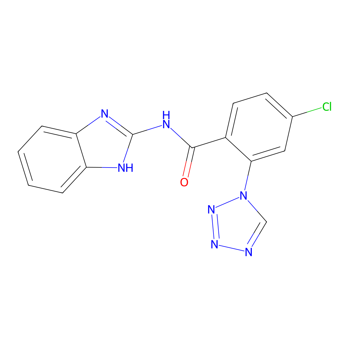 4-chloro-N-(1,3-dihydro-2H-benzimidazol-2-ylidene)-2-(1H-tetrazol-1-yl)benzamide molecular structure, CAS 1010872-51-1