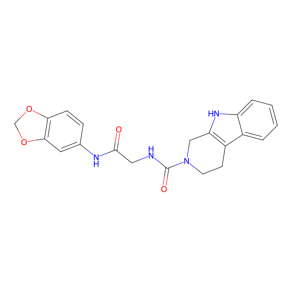 N-[2-(1,3-benzodioxol-5-ylamino)-2-oxoethyl]-1,3,4,9-tetrahydro-2H-beta-carboline-2-carboxamide molecular structure, CAS 1010872-53-3