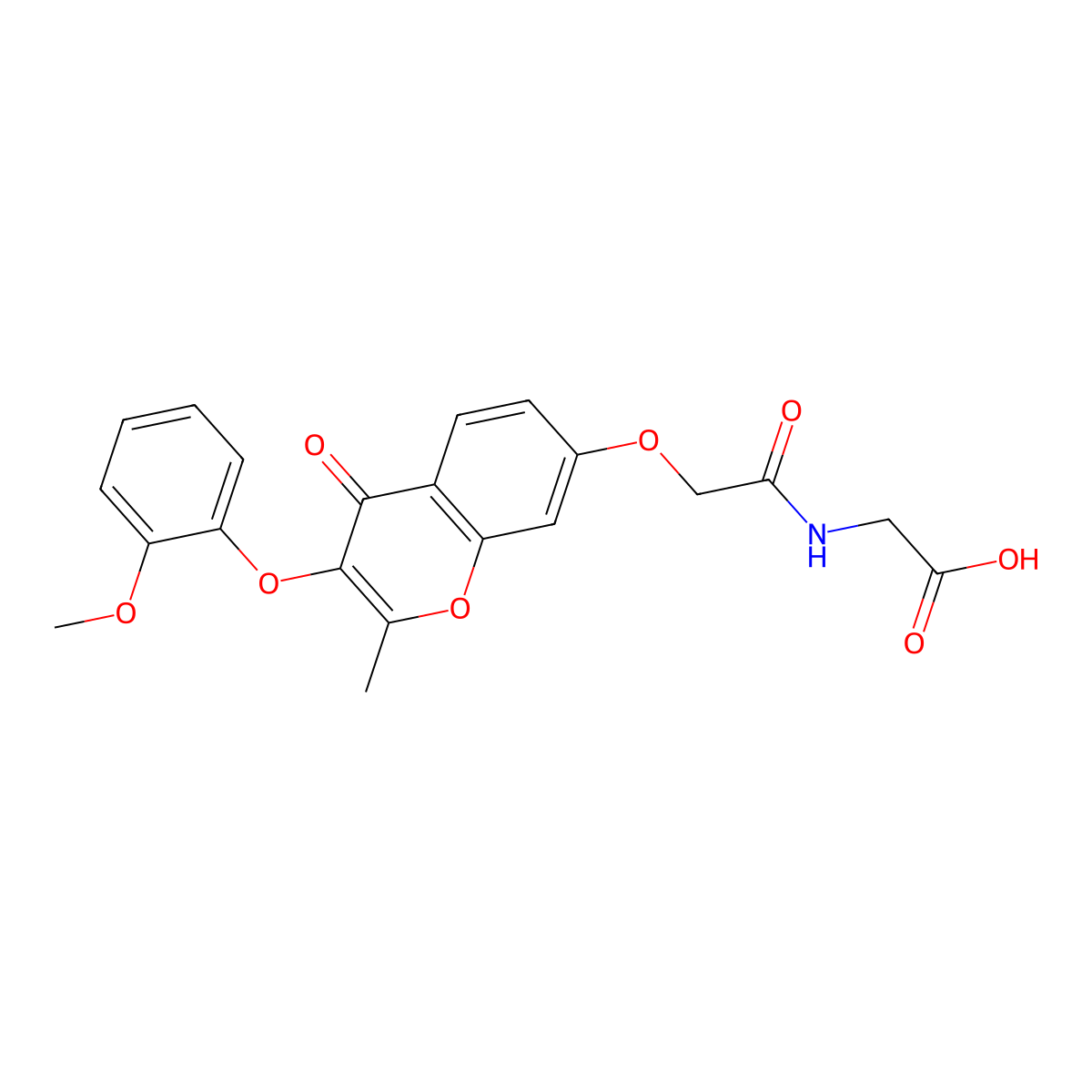 N-({[3-(2-methoxyphenoxy)-2-methyl-4-oxo-4H-chromen-7-yl]oxy}acetyl)glycine molecular structure, CAS 1010872-69-1