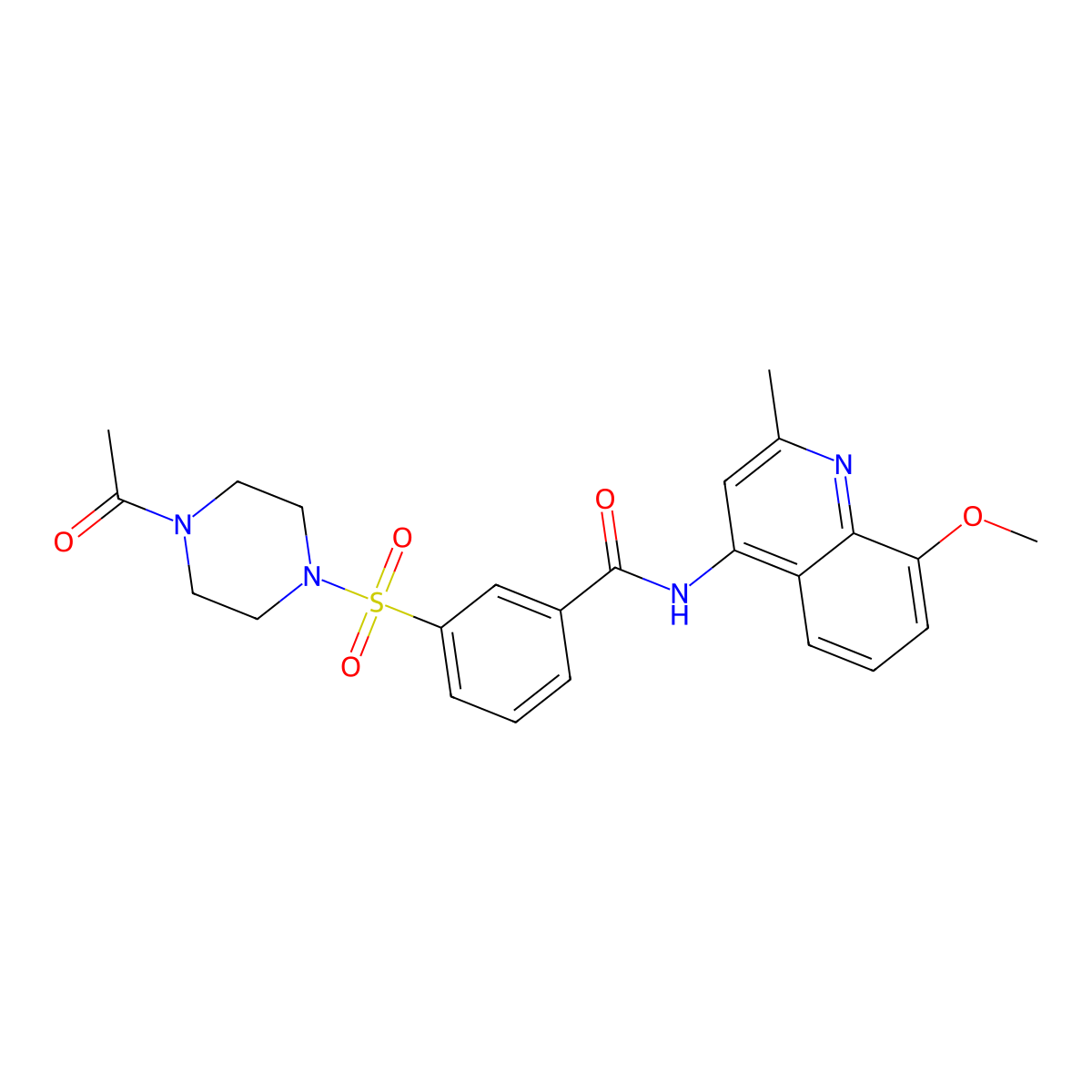 3-[(4-acetylpiperazin-1-yl)sulfonyl]-N-(8-methoxy-2-methylquinolin-4-yl)benzamide molecular structure, CAS 1010872-72-6