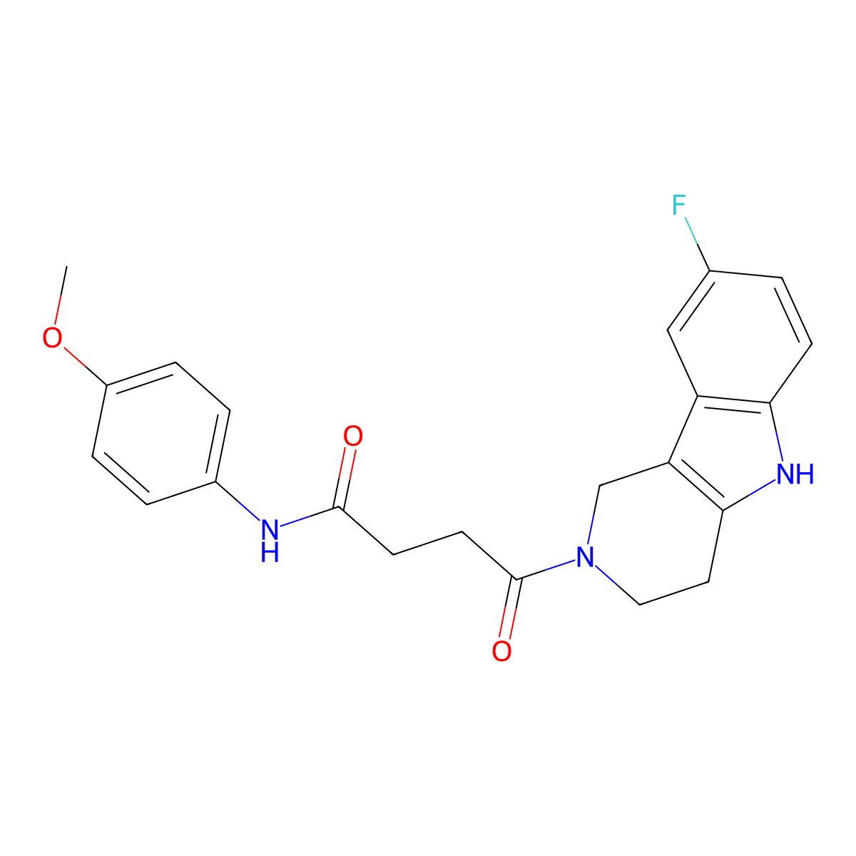 4-(8-fluoro-1,3,4,5-tetrahydro-2H-pyrido[4,3-b]indol-2-yl)-N-(4-methoxyphenyl)-4-oxobutanamide molecular structure, CAS 1010872-82-8