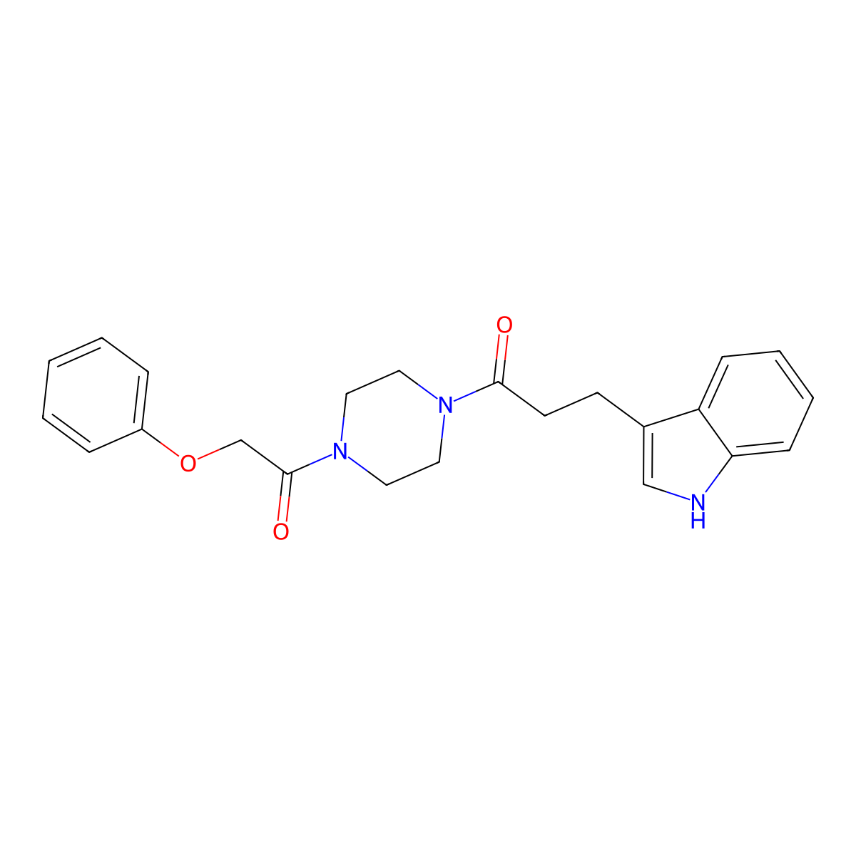 3-(1H-indol-3-yl)-1-[4-(phenoxyacetyl)piperazin-1-yl]propan-1-one molecular structure, CAS 1010872-92-0
