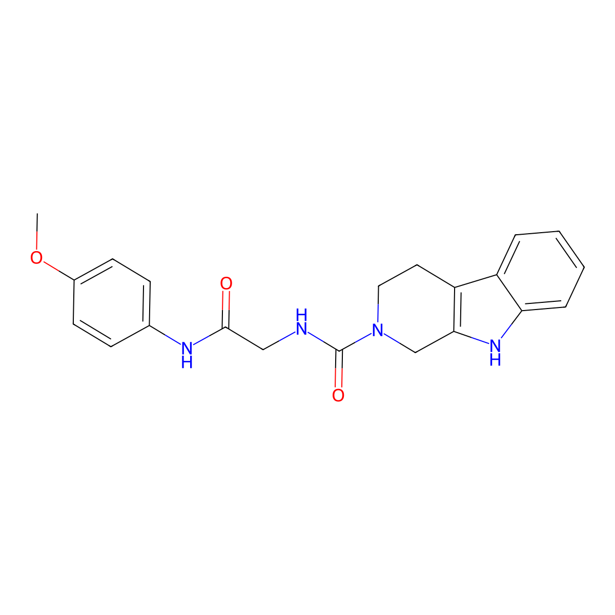 N-{2-[(4-methoxyphenyl)amino]-2-oxoethyl}-1,3,4,9-tetrahydro-2H-beta-carboline-2-carboxamide molecular structure, CAS 1010872-93-1