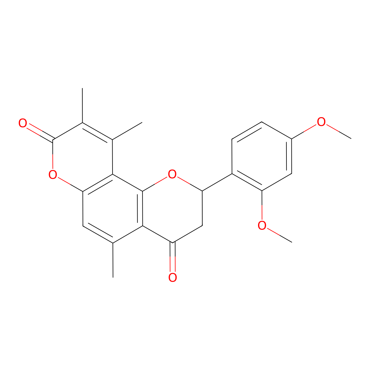 2-(2,4-dimethoxyphenyl)-5,9,10-trimethyl-2,3-dihydro-4H,8H-pyrano[2,3-f]chromene-4,8-dione molecular structure, CAS 1010873-01-4