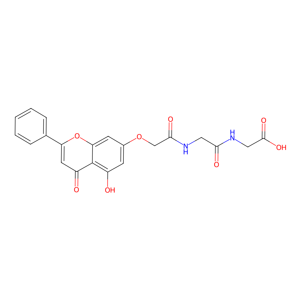 N-{[(5-hydroxy-4-oxo-2-phenyl-4H-chromen-7-yl)oxy]acetyl}glycylglycine molecular structure, CAS 1010873-09-2