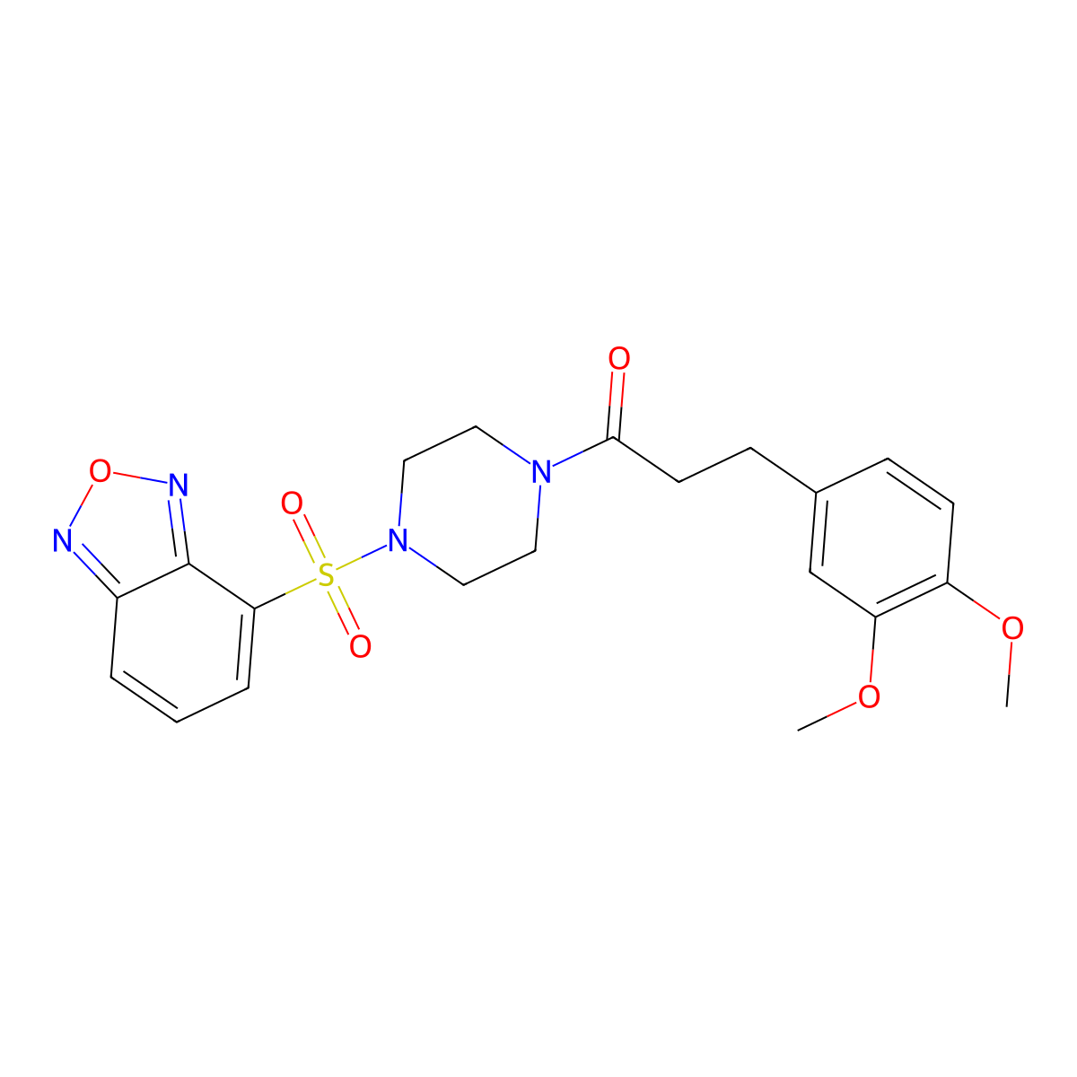1-[4-(2,1,3-Benzoxadiazol-4-ylsulfonyl)piperazin-1-yl]-3-(3,4-dimethoxyphenyl)propan-1-one molecular structure, CAS 1010873-13-8