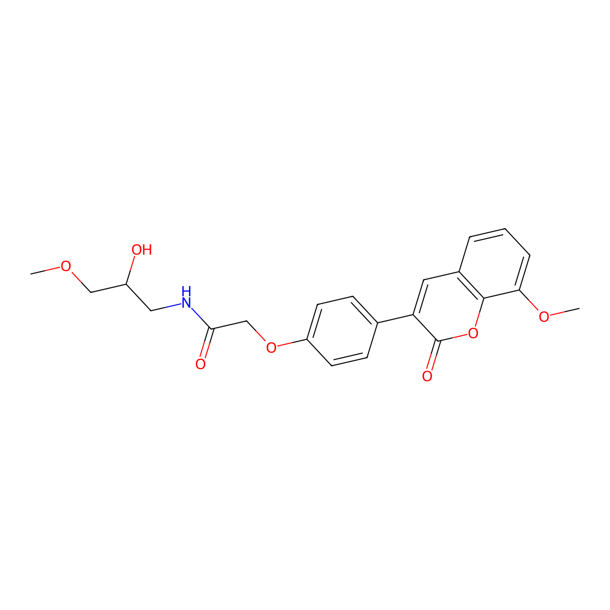 N-(2-hydroxy-3-methoxypropyl)-2-[4-(8-methoxy-2-oxo-2H-chromen-3-yl)phenoxy]acetamide molecular structure, CAS 1010873-29-6