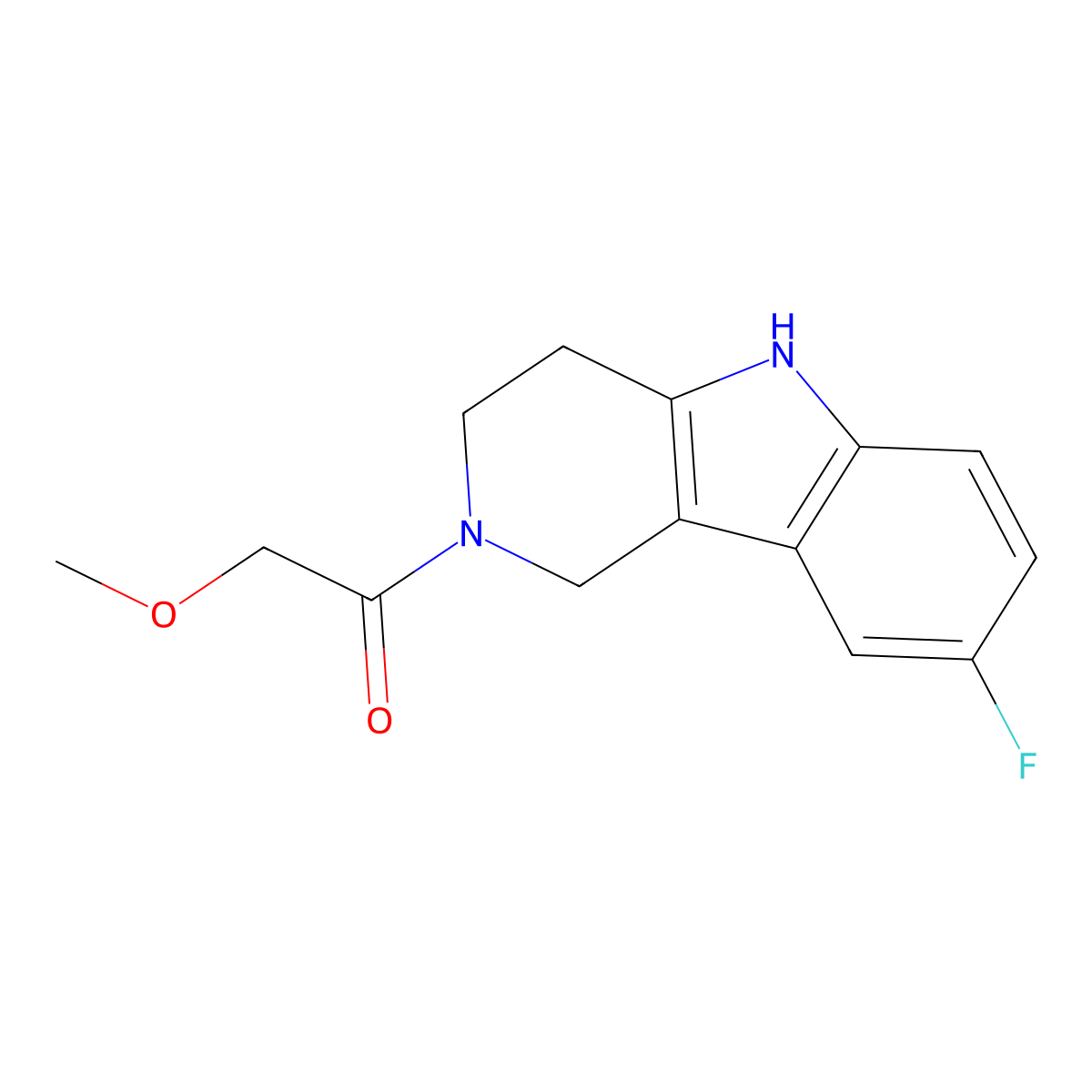 1-(8-fluoro-1,3,4,5-tetrahydro-2H-pyrido[4,3-b]indol-2-yl)-2-methoxyethanone molecular structure, CAS 1010873-47-8