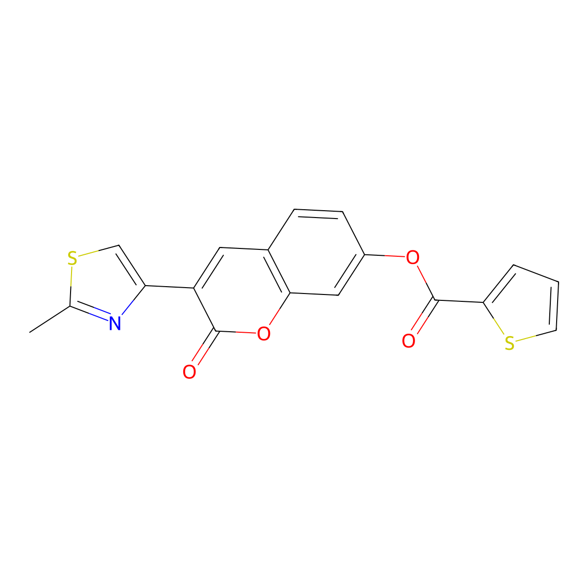3-(2-methyl-1,3-thiazol-4-yl)-2-oxo-2H-chromen-7-yl thiophene-2-carboxylate molecular structure, CAS 1010873-83-2
