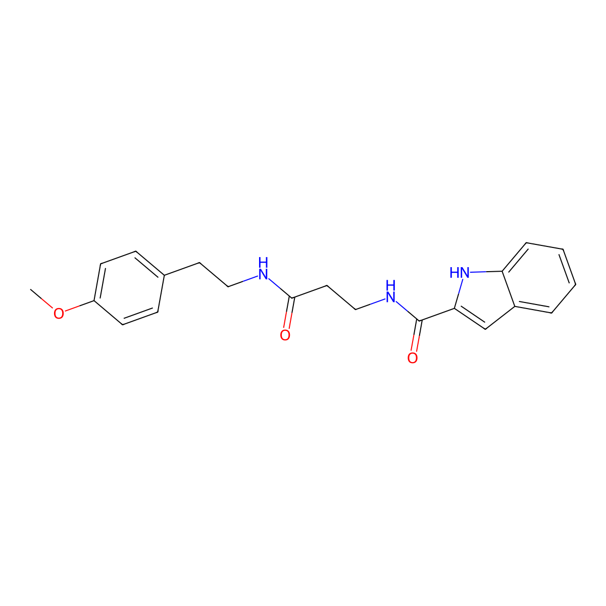 N~2~-{3-[(4-methoxyphenethyl)amino]-3-oxopropyl}-1H-indole-2-carboxamide molecular structure, CAS 1010873-86-5