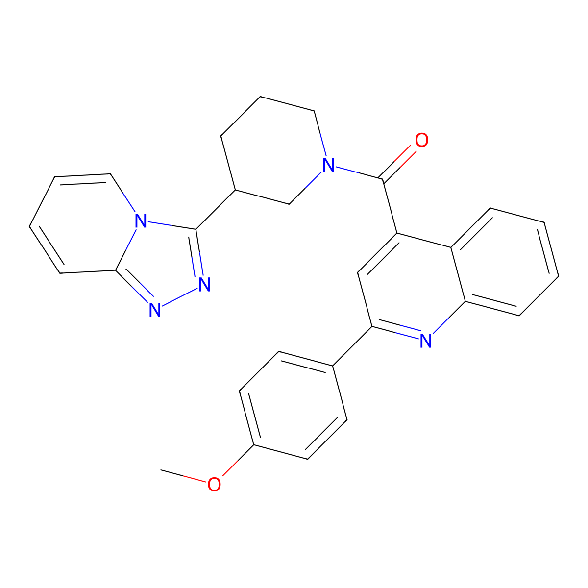 [2-(4-Methoxyphenyl)quinolin-4-yl][3-([1,2,4]triazolo[4,3-a]pyridin-3-yl)piperidin-1-yl]methanone molecular structure, CAS 1010873-91-2