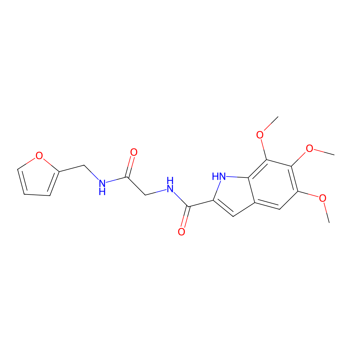 N-{2-[(furan-2-ylmethyl)amino]-2-oxoethyl}-5,6,7-trimethoxy-1H-indole-2-carboxamide molecular structure, CAS 1010874-03-9