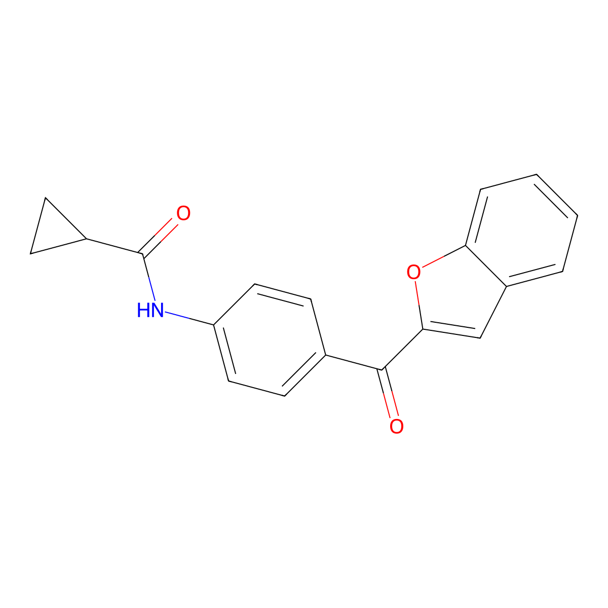 N-[4-(1-benzofuran-2-ylcarbonyl)phenyl]cyclopropanecarboxamide molecular structure, CAS 1010874-09-5