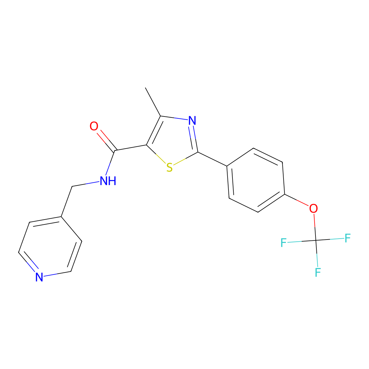 4-methyl-N-(4-pyridinylmethyl)-2-[4-(trifluoromethoxy)phenyl]-1,3-thiazole-5-carboxamide molecular structure, CAS 1010874-28-8