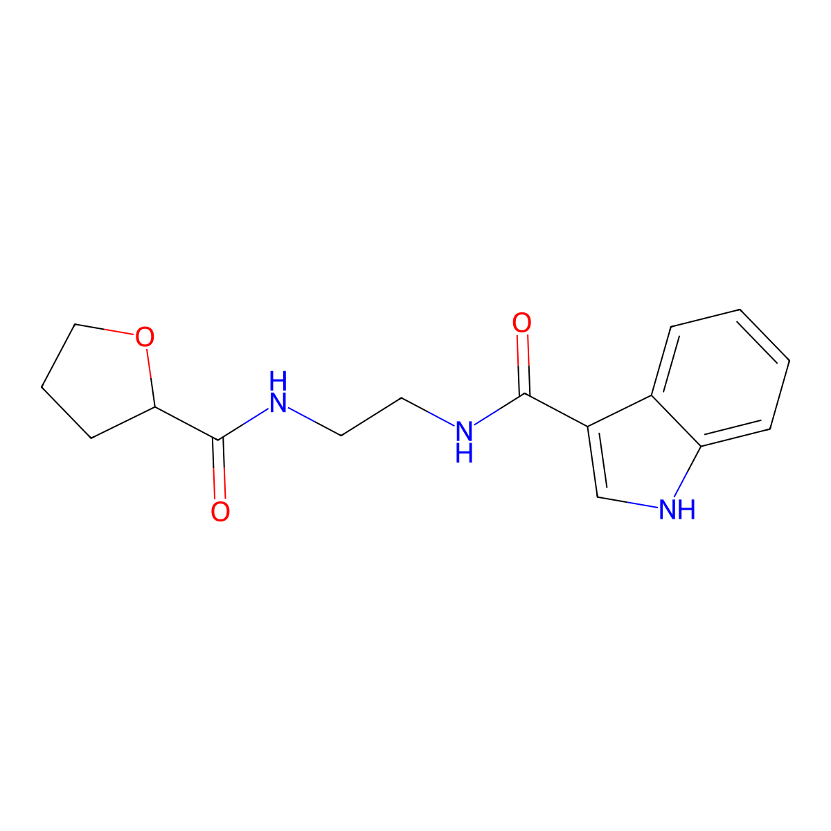 N-{2-[(tetrahydrofuran-2-ylcarbonyl)amino]ethyl}-1H-indole-3-carboxamide molecular structure, CAS 1010874-46-0