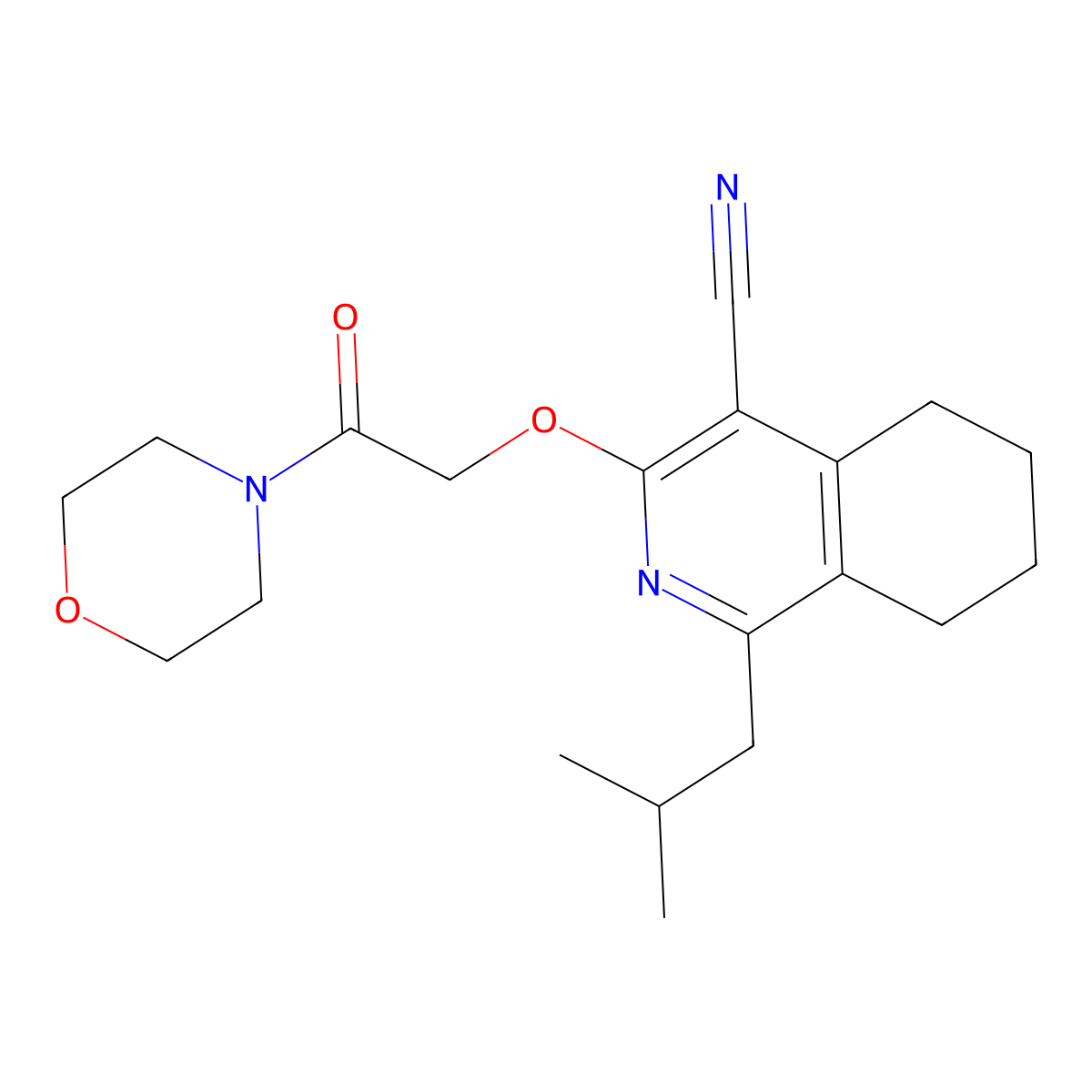 1-(2-Methylpropyl)-3-[2-(morpholin-4-yl)-2-oxoethoxy]-5,6,7,8-tetrahydroisoquinoline-4-carbonitrile molecular structure, CAS 1010874-74-4