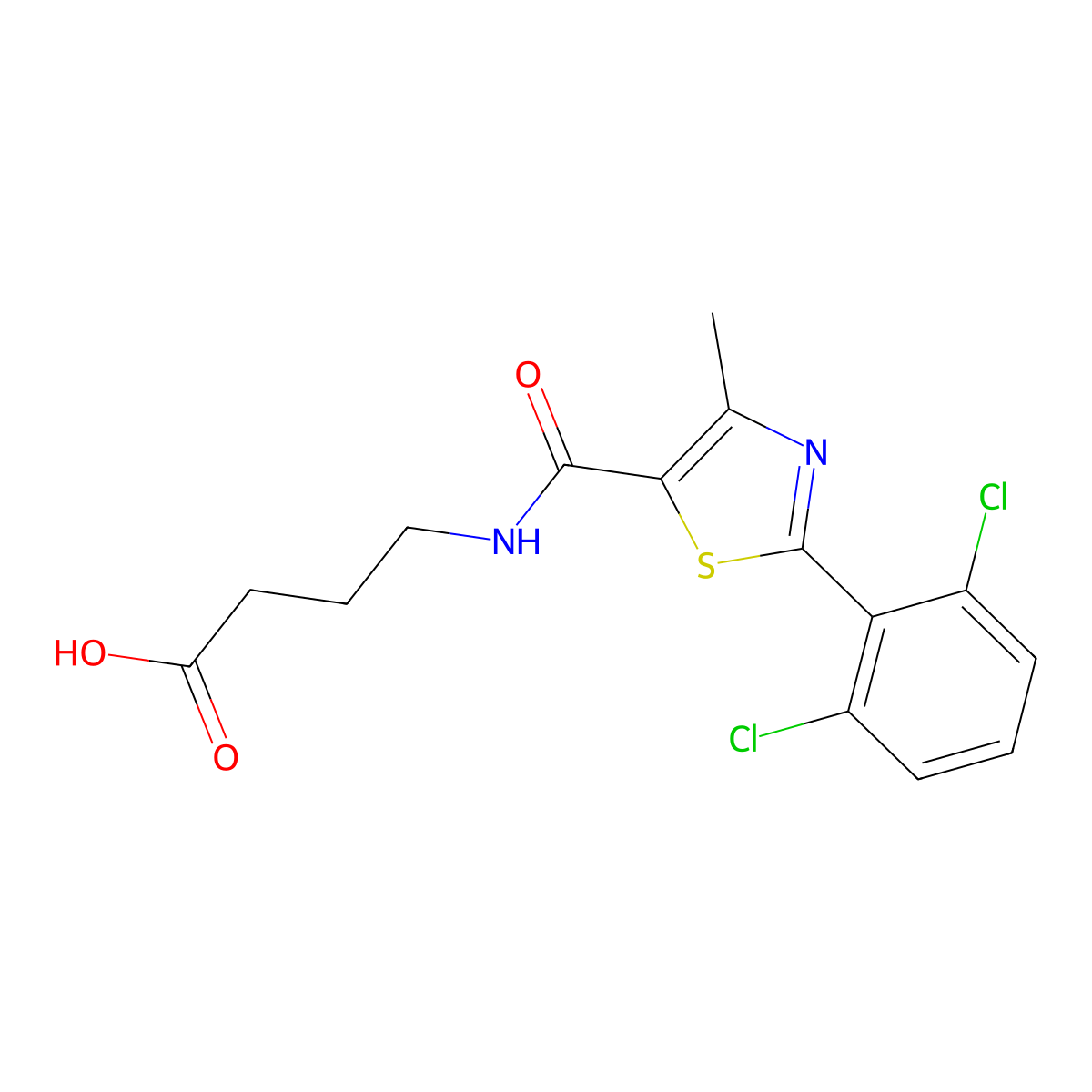 4-({[2-(2,6-Dichlorophenyl)-4-methyl-1,3-thiazol-5-yl]carbonyl}amino)butanoic acid molecular structure, CAS 1010874-83-5